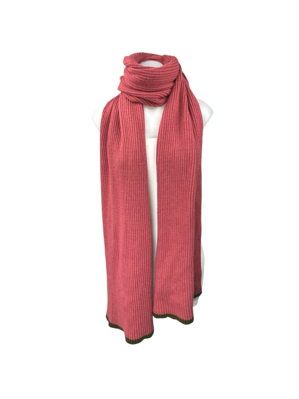Zara Accessories Women's Red Ribbed Knit Cozy Shawl Wrap Neck Scarf One Size
